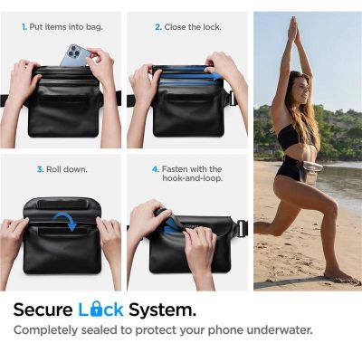 12. Spigen Aqua Shield A620 Waterproof Hip Bag IPX8 - Black