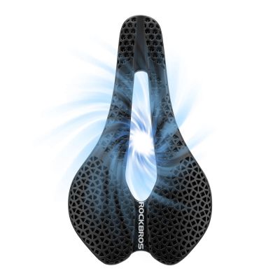 3. Rockbros LF0214 Anatomical 3D Waterproof Bicycle Saddle - Black