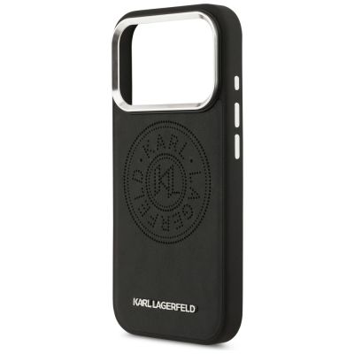 6. Karl Lagerfeld Point & Metal Logo MagSafe Case for iPhone 17 Pro - Black