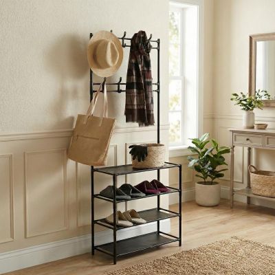 8. EXCELLENT HOUSEWARE SINGLE CLOTHES HANGER AND 4 SHELVES