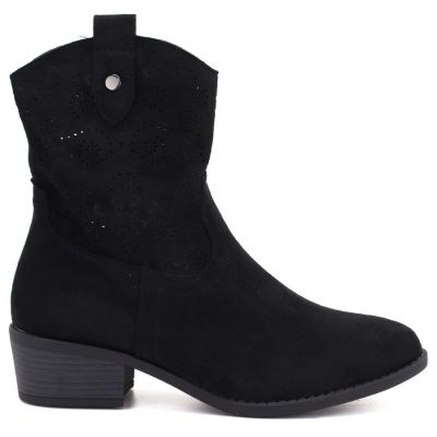 2. Women’s Black Openwork Ankle Boots M.Daszyński MR2353-23