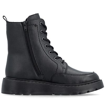 8. Women's leather ankle boots with platform, black, Rieker 70410-00