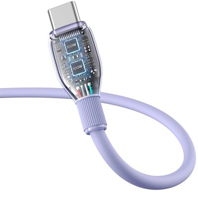 4. Baseus Pudding 100W USB-C - USB-C Cable 2m - Purple