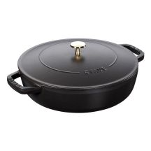 STAUB 40511-472-0 Deep Frying Pan with Lid - Black 28 cm