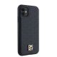 4. DKNY Leather Monogram Pattern Metal Logo MagSafe Case for iPhone 11 / Xr - Black
