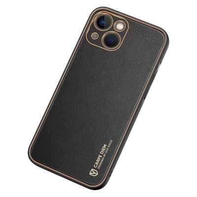 4. Dux Ducis Yolo iPhone 14 Plus case elegant faux leather cover black
