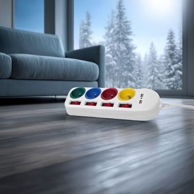17. MACLEAN 4-OUTLET 2XUSB POWER STRIP MCE229W