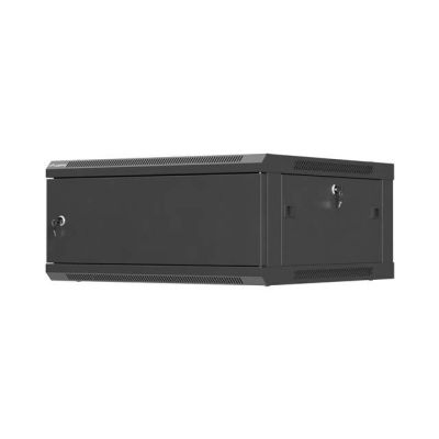 2. LANBERG WALL-MOUNTED RACK CABINET 19" 4U 600X600 BLACK METAL DOOR (FLAT PACK)