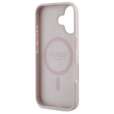 7. Guess GUHMP16SP4ROPEMCP iPhone 16 6.1" pink/pink hardcase 4G Flowers Print MagSafe