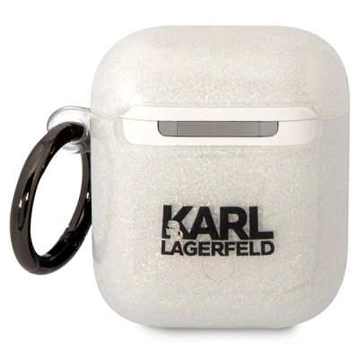 2. Karl Lagerfeld KLA2HNKCTGT Airpods 1/2 cover transparent Gliter Karl&Choupette