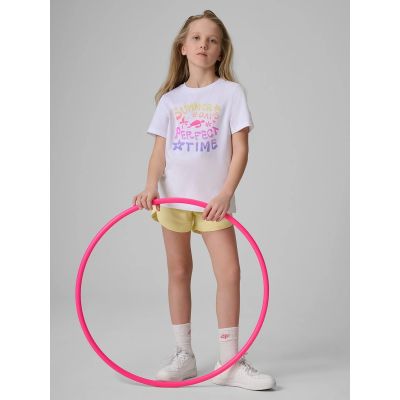 4. Girls' cotton T-shirt 4F 4FJRSS26TTSHF3913-10S