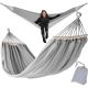 GARDEN HAMMOCK 2-PERSON LUXE XXL 250x150CM WITH SPREADER BAR AND COVER GRAY 1031170