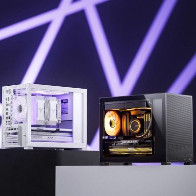 27. Jonsbo D32 STD PC Case, White, Mini Case, mATX, Tempered Glass – White