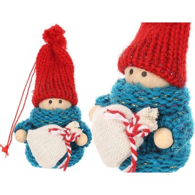 25. DECORATIVE DOLL WITH BAG BLUE GIRL 7.5 CM