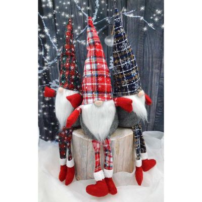 15. DECORATIVE ELMON 30+20CM NAVY BLUE CHECKERED