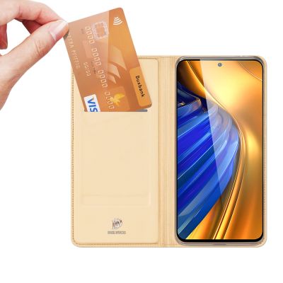 2. Dux Ducis Skin Pro Holster Cover Flip Cover for Xiaomi Poco F4 5G gold
