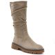 6. Women's warm, crinkled suede boots, beige M.Daszyński SA259-3