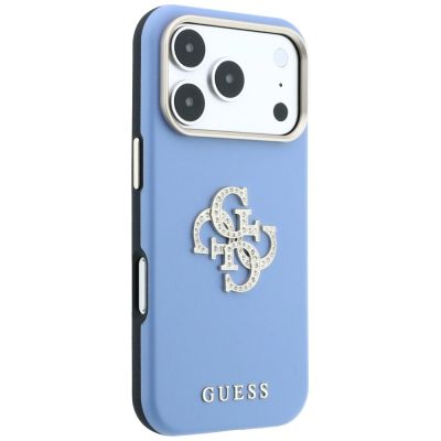 4. Guess Smooth & Big Strass Logo Case for iPhone 18 Pro Max / 17 Pro Max - Blue