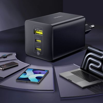 8. Baseus EnerFill FE11 100W Wall Charger 2 x USB-C + USB-A - Black