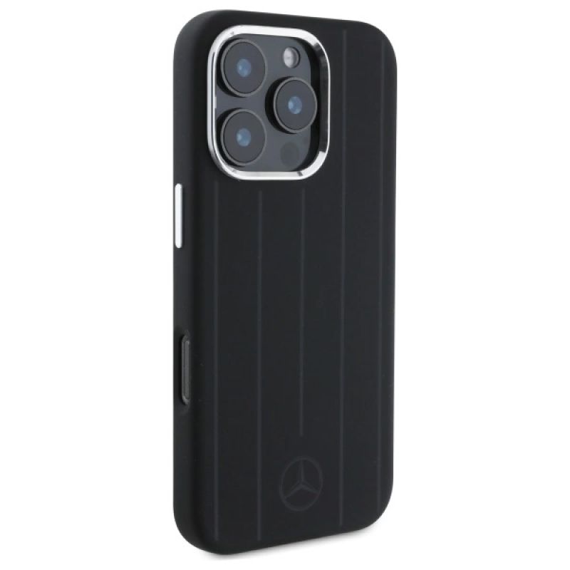 4. Mercedes MEHMP16L23SUVSK iPhone 16 Pro 6.3" black/black hardcase Silicone Vertical Tonal Stripes MagSafe