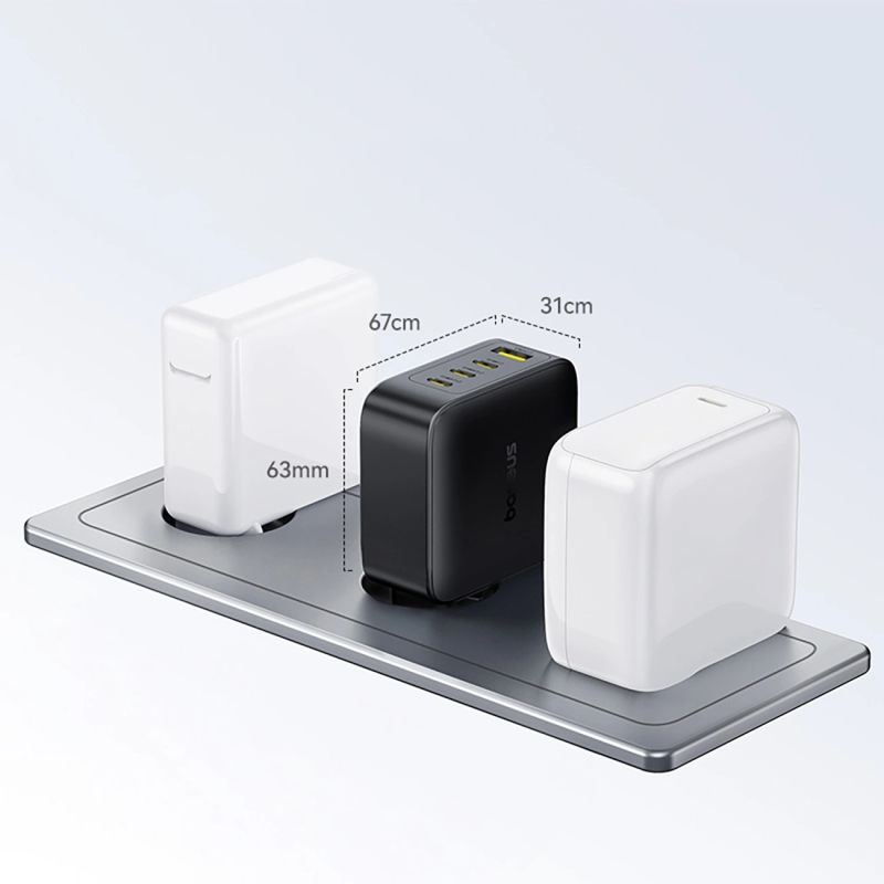 11. Baseus EnerFill FH11 GaN 140W Wall Charger 3xUSB-C + 1xUSB-A - Black