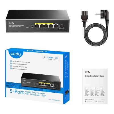 6. Cudy GS1005PTS1 Gigabit Ethernet (10/100/1000) Network Links PoE Support Black