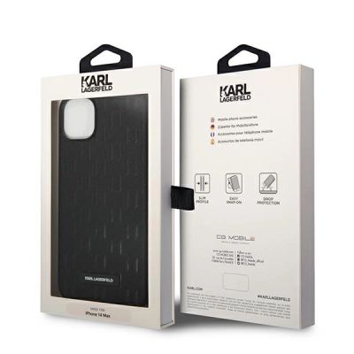8. Karl Lagerfeld KLHCP14MSAKLHPK iPhone 14 Plus 6.7 "hardcase black / black Saffiano Mono Metal Logo