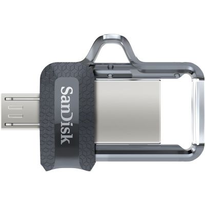 3. SanDisk Ultra Dual Drive M3.0 SDDD3-032G-G46 pendrive (32GB; microUSB, USB 3.0; gray)