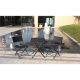 39. BALCONY FURNITURE SET TABLE 58X58X70CM AND 2 BLACK CHAIRS