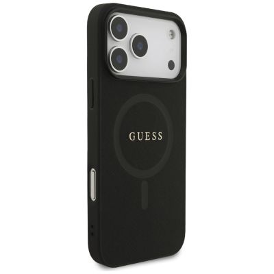 4. Guess Saffiano Classic Logo MagSafe Case for iPhone 17 Pro Max / 18 Pro Max - Black