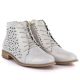 3. Women's leather ankle boots, openwork, gold, Potocki JE19423
