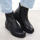 14. Women's leather wedge ankle boots black Rieker X9165-01