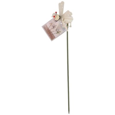 3. DECORATIVE LADYBUG ON A PIKE WITH A PINWHEEL, BEIGE