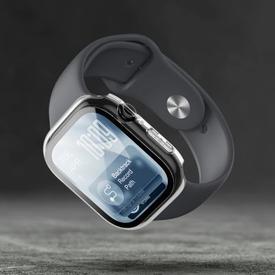 7. AmazingThing Radix Glass Screen Protector with Case for Apple Watch Series 11 46mm - Clear