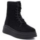 5. Women's suede ankle boots on a thick platform, black M.Daszyński SA257-1