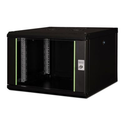 10. Digitus Unique 19" 7U 600x600 wall-mounted network cabinet, glass door, black, undivided, assembled, 100kg