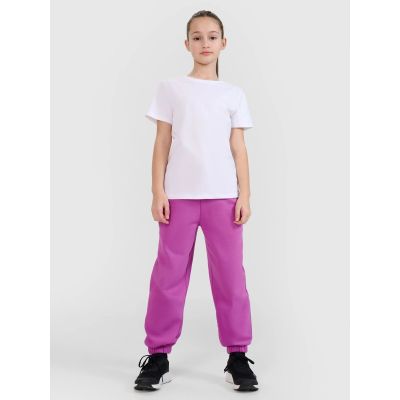 2. Regular plain girls' T-shirt 4F 4FJWSS25TTSHF2177-10S