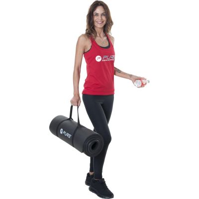 9. NBR BLACK EXERCISE MAT 180x60x1.5CM WITH HOLES PURE 2 IMPROVE