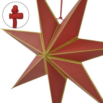 8. DECORATIVE HANGING PAPER STAR FSC 14x45CM RED 7 ARMS MICA