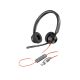 28. Poly Blackwire 3325 Stereo USB-C Headset +3.5mm Plug +USB-C/A Adapter