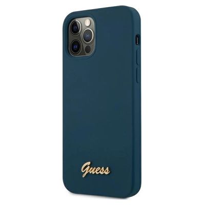 2. Guess GUHCP12LLSLMGBL iPhone 12 Pro Max 6.7" blue/blue hardcase Metal Logo Script