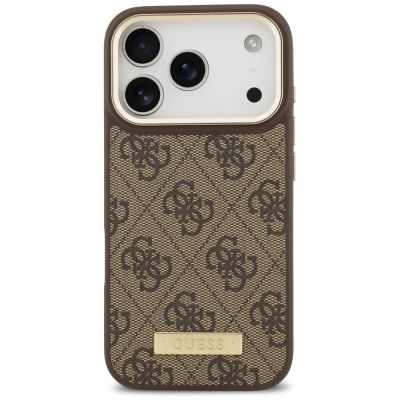 3. Guess 4G Logo Plate MagSafe case for iPhone 17 Pro - brown