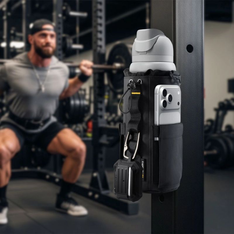 13. Spigen Tumbler Holder Bag Magnetic for Water Bottle, Phone, Keys - Black