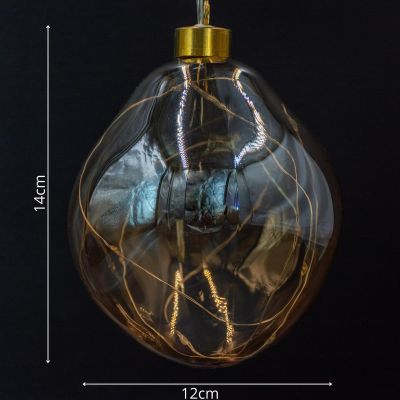 10. GLASS DROP BALL MAT 2 PCS LED 12 CM GOLD