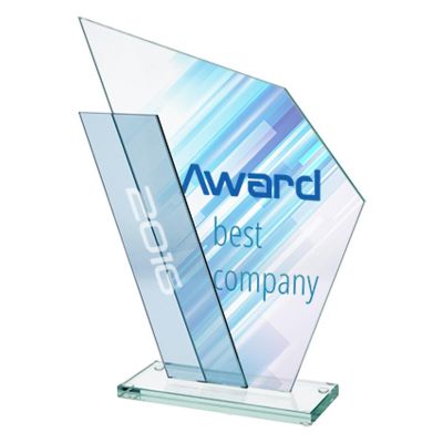 2. Glass trophy with LuxorJet color print