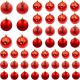 9. DECORATIVE PLASTIC BAUBLES SHATTERPROOF 46 PCS RED MICA