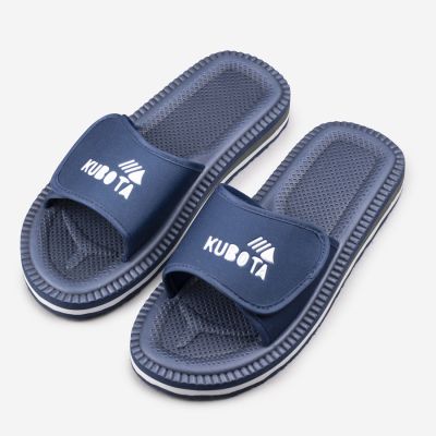 Kubota navy blue velcro sports slippers