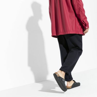 3. Birkenstock Boston Black women's/men's clogs, oiled leather, narrow slippers (0059463)