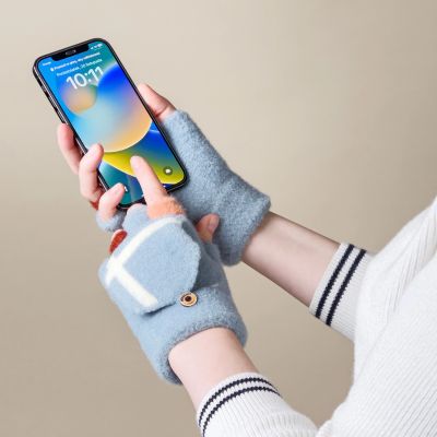 9. Women's/children's winter telephone gloves - blue