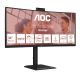 44. AOC monitor 86.3 cm (34") CU34E4CW 21:09 2xHDMI+DP+USB-C+Webcam Curv.